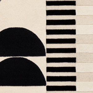 Brooklyn Rug (Black, Cream and Light Beige Rug)