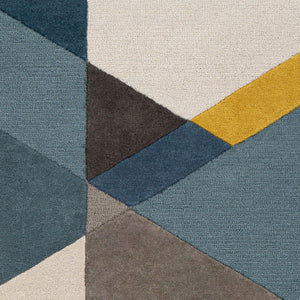 Bronx Saffron, Teal, Medium Gray, Beige, Charcoal and Dark Blue