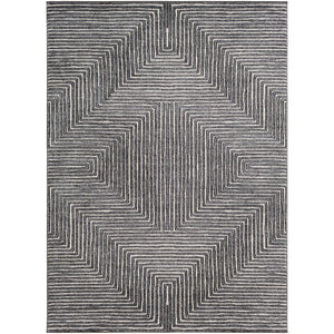 Nepali Slate, Gray, Cream and  Black Rug