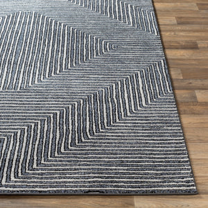 Nepali Slate, Gray, Cream and  Black Rug