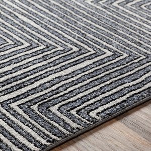 Nepali Slate, Gray, Cream and  Black Rug