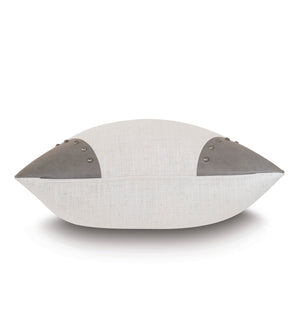 Wiler 13x22 Lumbar Pillow/ White and Gray