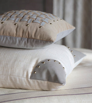 Wiler 13x22 Lumbar Pillow/ White and Gray