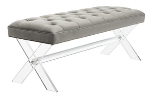 Mena Velvet Tufted Bench