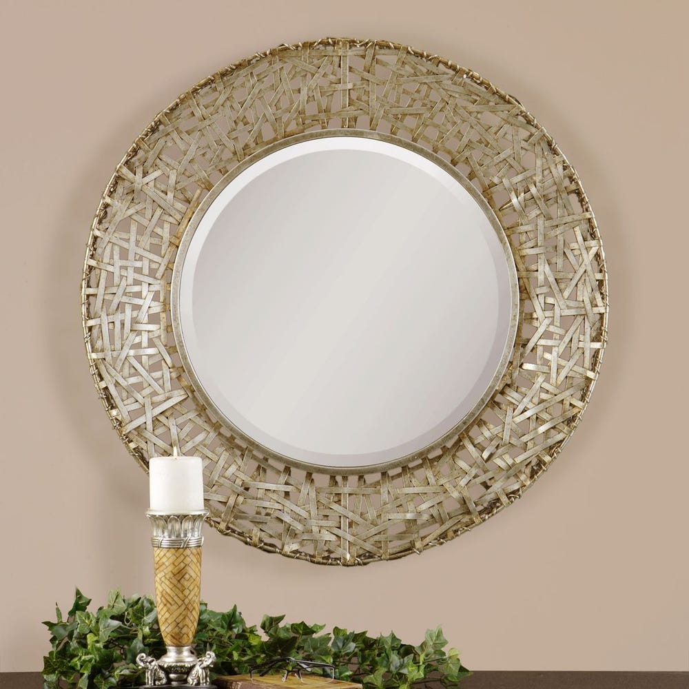 Alita Round Mirror Champagne