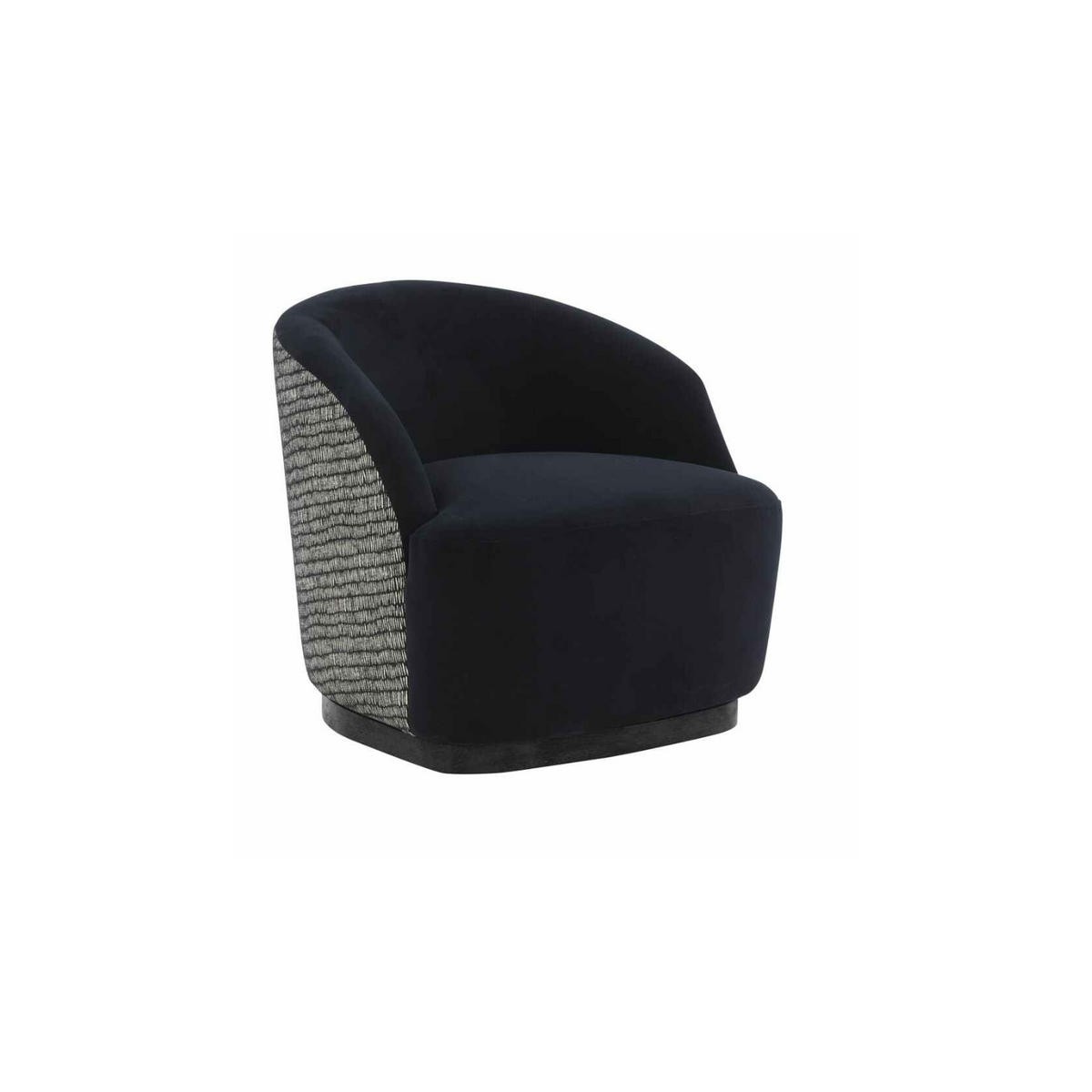 Reese Black Velvet Swivel Chair