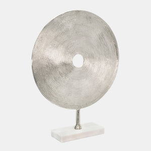 21" SIlver Disc on Marble Base