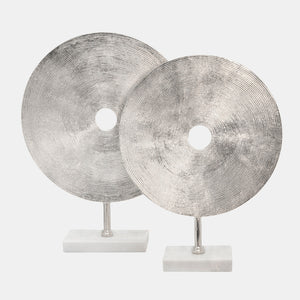 21" SIlver Disc on Marble Base