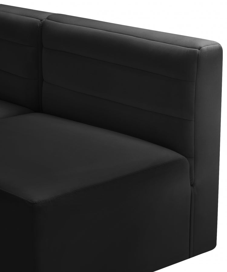 Quincy 95" Velvet Upholstered Comfort 5pc. Modular Sectional Black