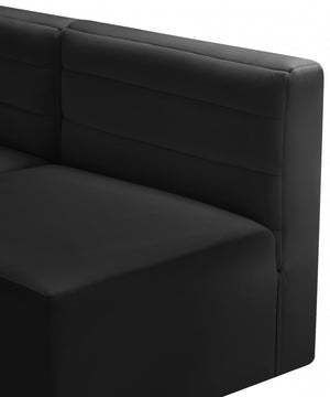Quincy 95" Velvet Upholstered Comfort 5pc. Modular Sectional Black