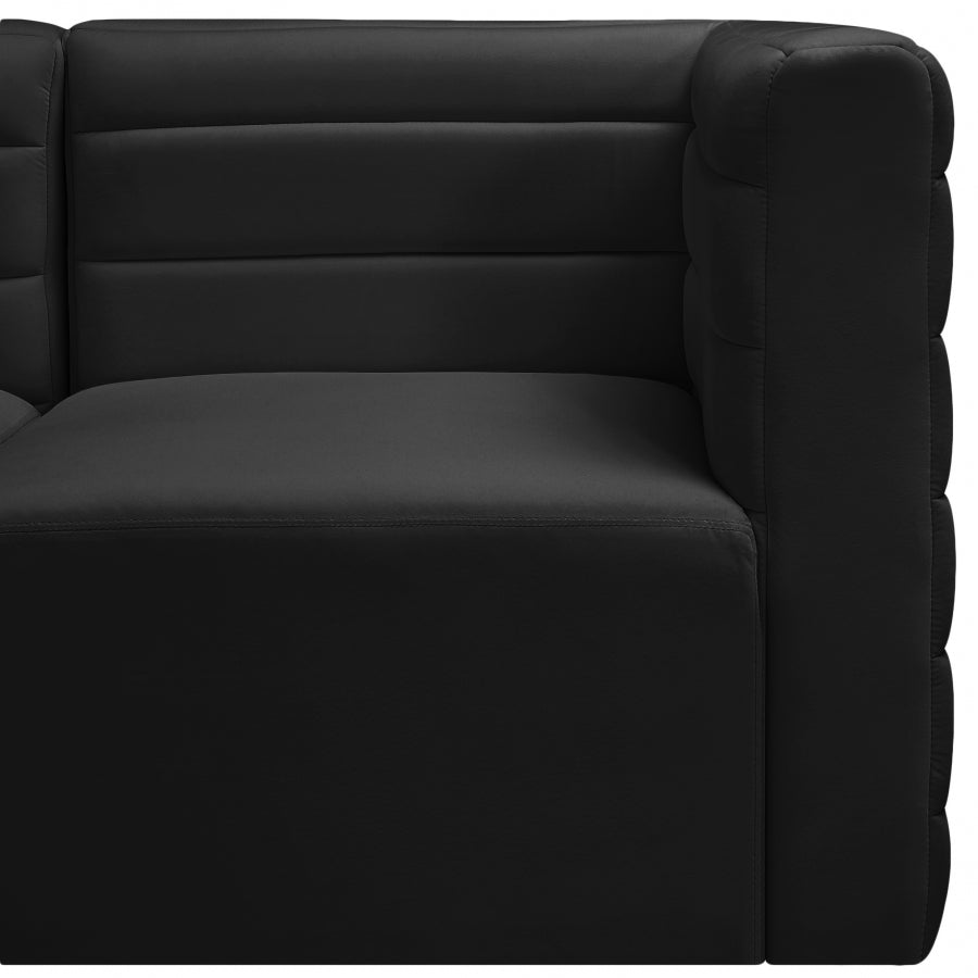 Quincy 95" Velvet Upholstered Comfort 5pc. Modular Sectional Black