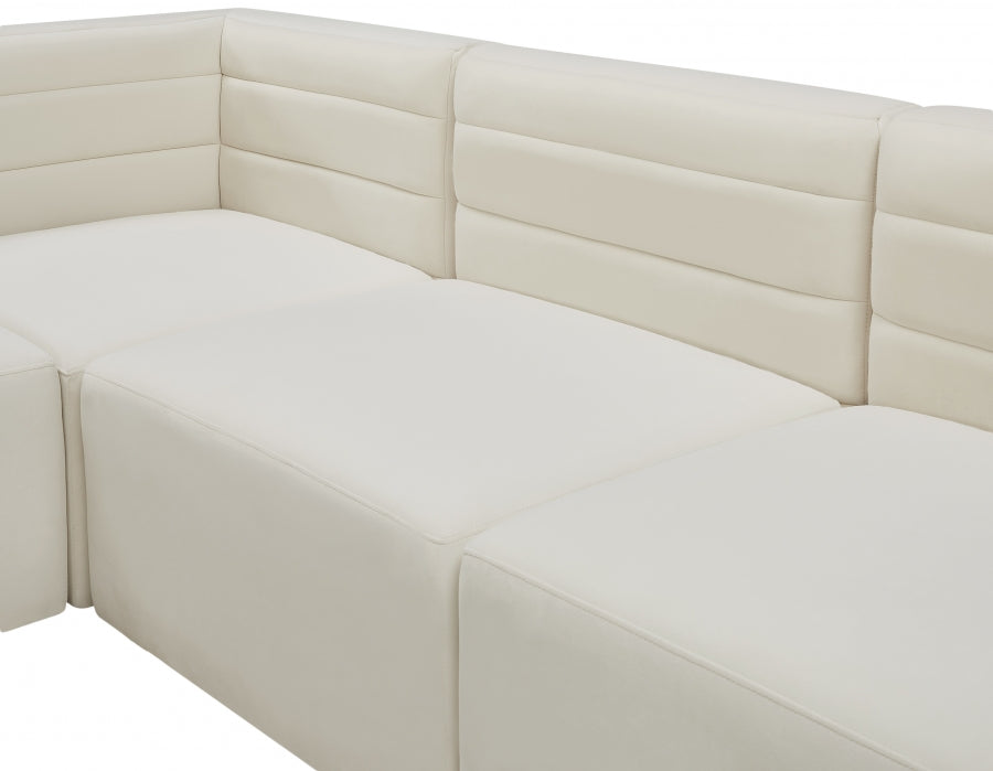 Quincy 95" Velvet Upholstered Comfort 5pc. Modular Sectional