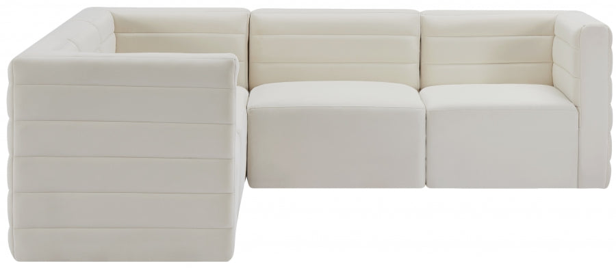 Quincy 95" Velvet Upholstered Comfort 5pc. Modular Sectional