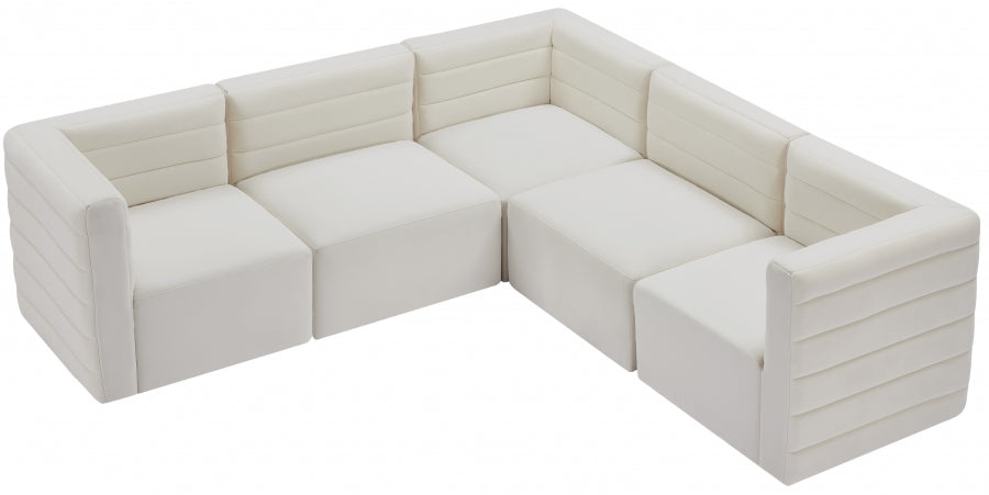 Quincy 95" Velvet Upholstered Comfort 5pc. Modular Sectional
