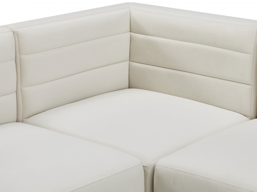 Quincy 95" Velvet Upholstered Comfort 5pc. Modular Sectional
