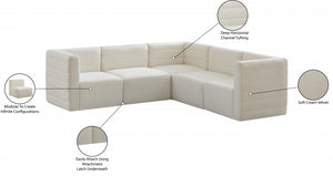Quincy 95" Velvet Upholstered Comfort 5pc. Modular Sectional
