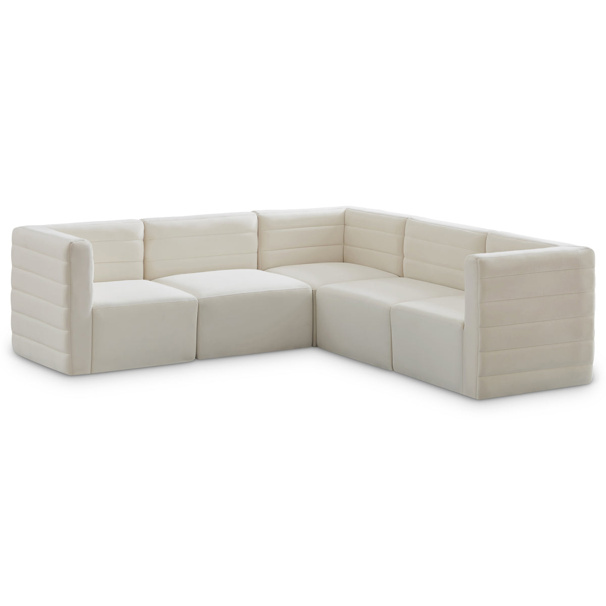 Quincy 95" Velvet Upholstered Comfort 5pc. Modular Sectional