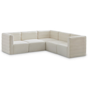 Quincy 95" Velvet Upholstered Comfort 5pc. Modular Sectional