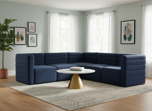Quincy 95" Velvet Upholstered Comfort 5pc. Modular Sectional