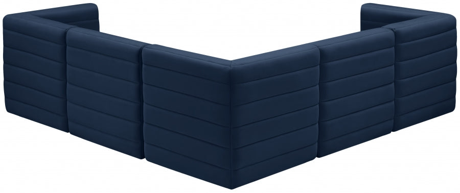 Quincy 95" Velvet Upholstered Comfort 5pc. Modular Sectional