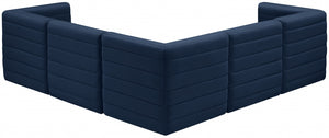 Quincy 95" Velvet Upholstered Comfort 5pc. Modular Sectional