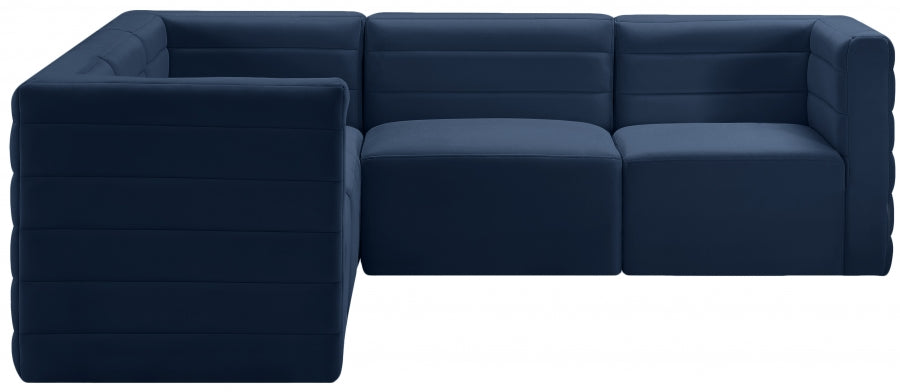 Quincy 95" Velvet Upholstered Comfort 5pc. Modular Sectional