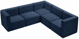 Quincy 95" Velvet Upholstered Comfort 5pc. Modular Sectional