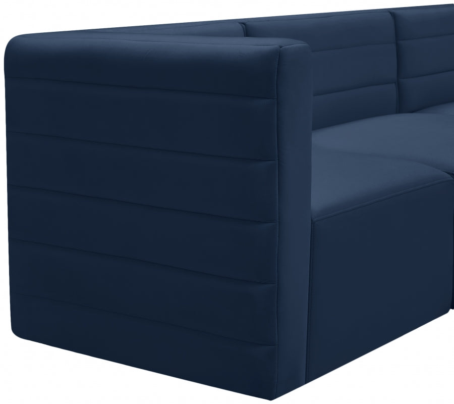 Quincy 95" Velvet Upholstered Comfort 5pc. Modular Sectional