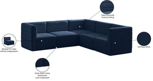 Quincy 95" Velvet Upholstered Comfort 5pc. Modular Sectional