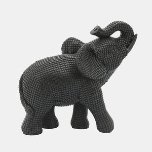 Resin 7 Elephant Table Accent Black