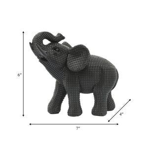 Resin 7 Elephant Table Accent Black