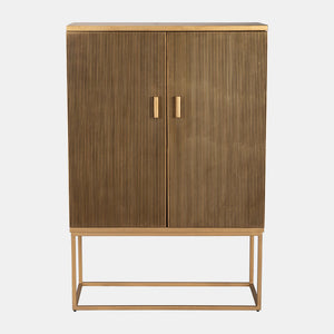 Wood, 55"H 2-Door Cabinet, Gold WHS