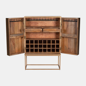 Wood, 55"H 2-Door Cabinet, Gold WHS