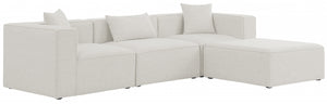 Cube 108" Fabric Upholstered 4pc Modular Sectional Cream