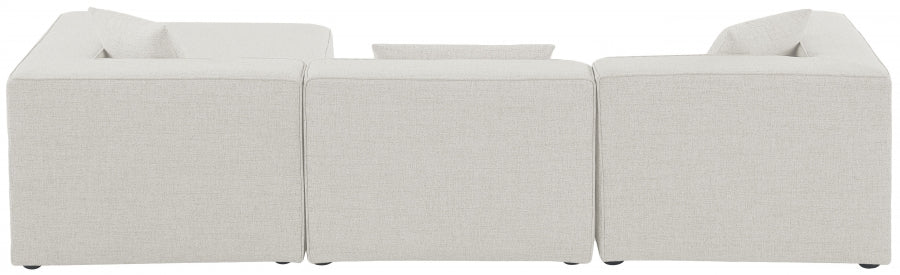 Cube 108" Fabric Upholstered 4pc Modular Sectional Cream