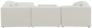 Cube 108" Fabric Upholstered 4pc Modular Sectional Cream