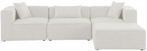 Cube 108" Fabric Upholstered 4pc Modular Sectional Cream