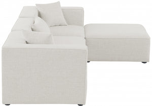 Cube 108" Fabric Upholstered 4pc Modular Sectional Cream