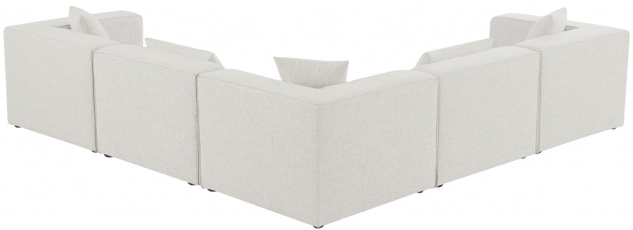Cube 108" Fabric Upholstered 5pc Modular Sectional Cream