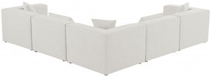 Cube 108" Fabric Upholstered 5pc Modular Sectional Cream