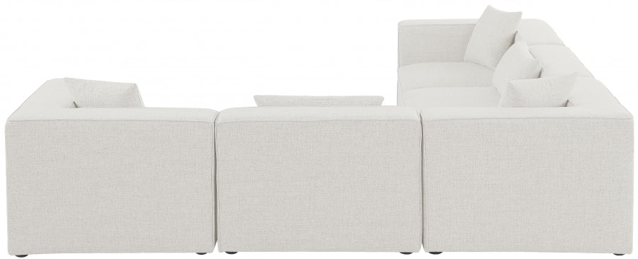 Cube 108" Fabric Upholstered 5pc Modular Sectional Cream