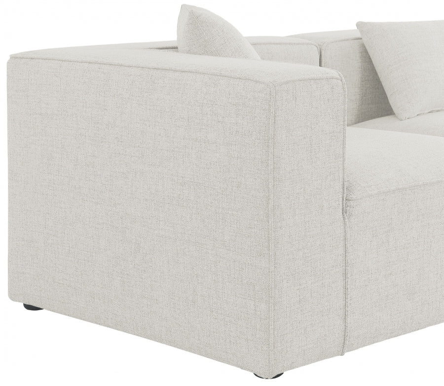 Cube 108" Fabric Upholstered 5pc Modular Sectional Cream