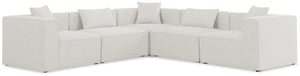 Cube 108" Fabric Upholstered 5pc Modular Sectional Cream