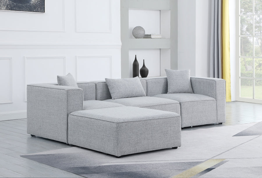Cube 108" Fabric Upholstered 4pc Modular Sectional Grey
