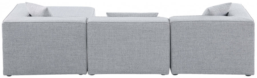 Cube 108" Fabric Upholstered 4pc Modular Sectional Grey