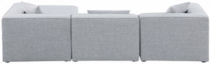 Cube 108" Fabric Upholstered 4pc Modular Sectional Grey