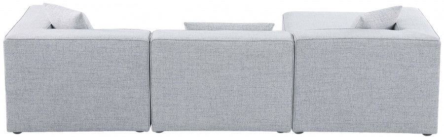 Cube 108" Fabric Upholstered 4pc Modular Sectional Grey