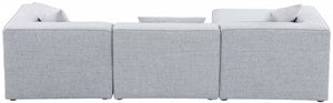 Cube 108" Fabric Upholstered 4pc Modular Sectional Grey