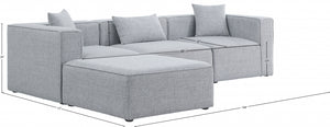 Cube 108" Fabric Upholstered 4pc Modular Sectional Grey