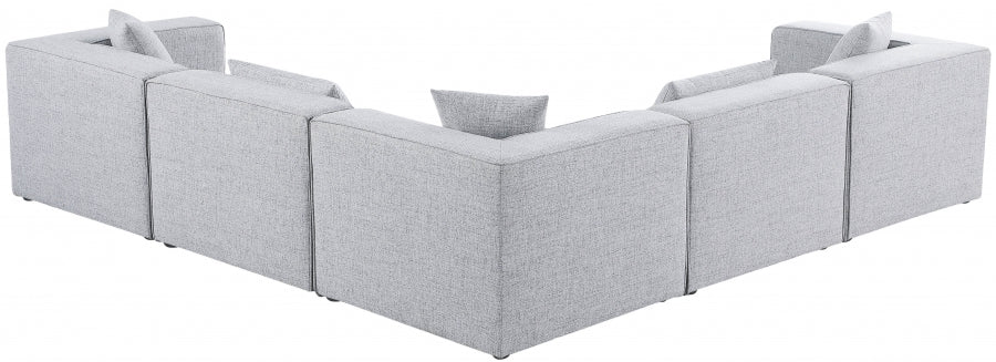 Cube 108" Fabric Upholstered 5pc Modular Sectional Grey